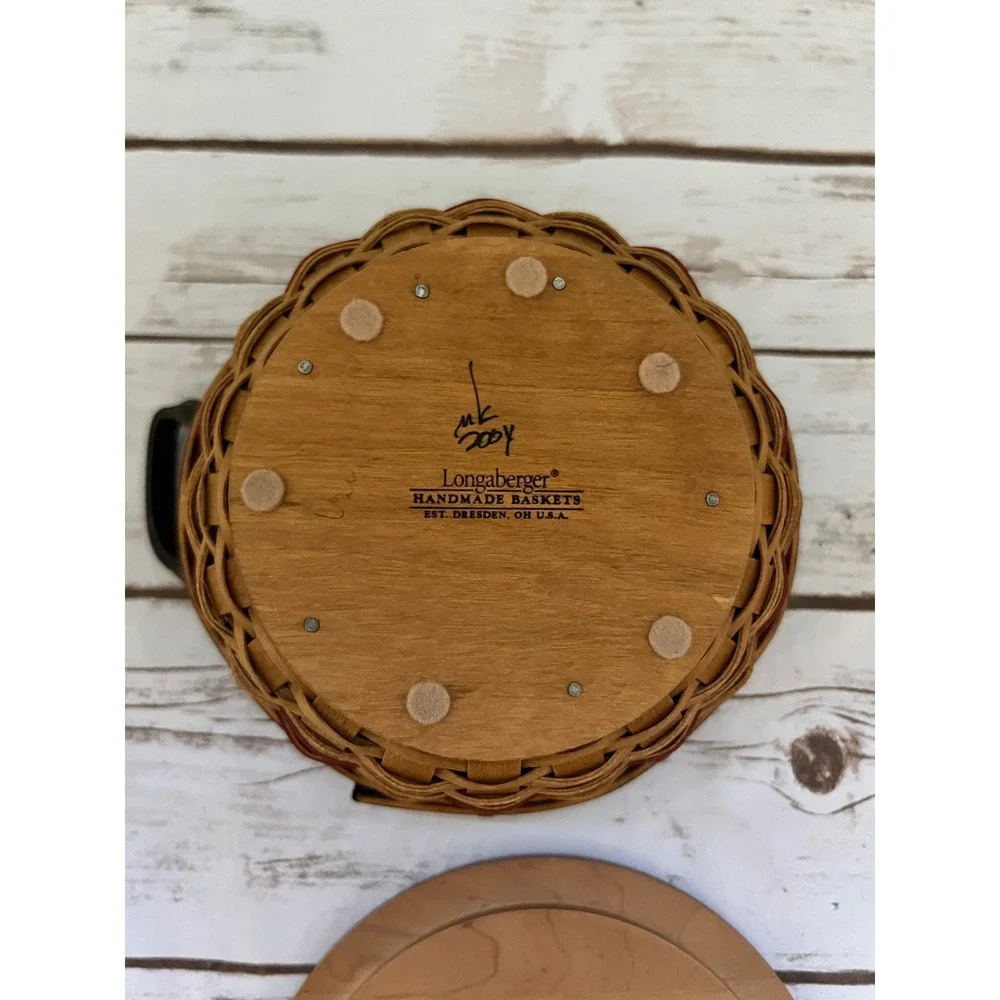 VTG Longaberger American Eagle Basket 2005 Round Patriotic Red Blue Small 6in